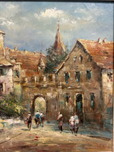 Load image into Gallery viewer, Original Oil of European Street Scene by Xavier Rabous, signed