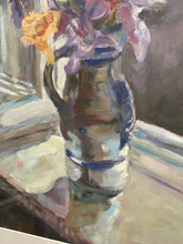 Load image into Gallery viewer, Original Still Life Purple & Yellow Flowers in Vase by Czeslaw Jan Pyrgies, signed