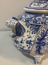 Load image into Gallery viewer, Hand Painted Blue and White Tureen made in Portugal
