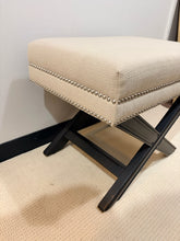 Load image into Gallery viewer, Linen Upholstered Bench with Nail Head Detail from Uttermost