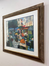 Load image into Gallery viewer, Framed Limited Edition Serigraph "The Fruit Market" by Claude Faucher, signed & numbered