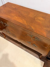 Load image into Gallery viewer, Hollywood Regency Style Burlwood Lowboy Chest of Drawers