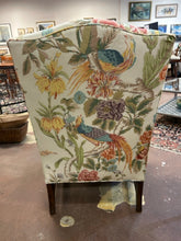 Load image into Gallery viewer, Upholstered Wing Chair and Skirted Ottoman