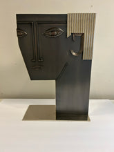 Load image into Gallery viewer, Vintage Metal Cubism Abstract Head Vase in the Manner of Franze Hagenauer