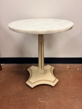 Load image into Gallery viewer, Vintage Hollywood Regency Style Round Marble Top Side Table