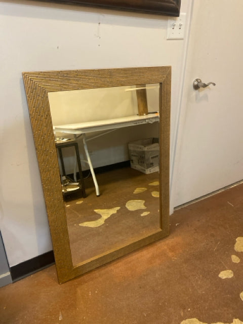Reeded Gold Beveled  Mirror
