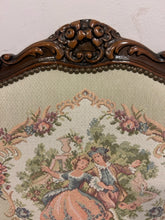 Load image into Gallery viewer, Vintage French Louis XV Armchair with Faux Needlepoint Upholstery