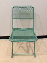 Load image into Gallery viewer, Seafoam Green Bistro Table and Chairs-Folds Closed