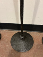 Load image into Gallery viewer, Set of 3 Hammered Black Wrought Iron Floor Candleholders from Pottery Barn