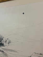 Load image into Gallery viewer, Framed Original Ink Drawing/Etching of Casadonna (Abruzzo, Italy), signed