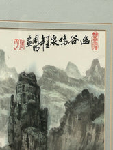 Load image into Gallery viewer, Framed Chinese Landscape Print in the Traditional Shan Shui Style