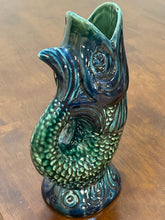 Load image into Gallery viewer, Blue &amp; Green Fish Vase from Portugal
