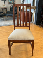 Load image into Gallery viewer, Mission Style Dining Room Table, Three 18"  Leaves & Pads, 2 Upholstered Parson Chairs and 4 Side Chairs from Ethan Allen