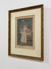 Load image into Gallery viewer, Print of "Mrs. Pelham Feeding Chickens" in Gold Frame