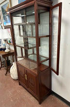 Load image into Gallery viewer, Vintage Asian Chinoiserie Style Rosewood Glass Front Display Cabinet