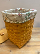 Load image into Gallery viewer, Tall Floral Longaberger Basket with Wooden Lid
