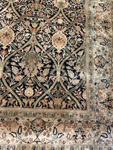 Load image into Gallery viewer, 100% Wool Black, Tan & Green Area Rug