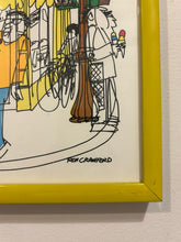 Load image into Gallery viewer, Framed Caricature Print Street Scene, Evanston Baskin Robbins 31 Flavors by Ron Crawford