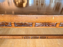 Load image into Gallery viewer, Vintage Wood Dining Table with Floral Carvings