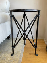 Load image into Gallery viewer, Mirrored "Olivia" Side Table with Bronze Base From Ballard Designs