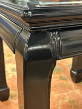 Load image into Gallery viewer, Black Lacquered Rosewood Ming Style Beveled Glass Top Accent Table