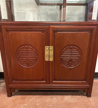 Load image into Gallery viewer, Vintage Asian Chinoiserie Style Rosewood Glass Front Display Cabinet