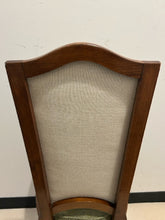 Load image into Gallery viewer, Six French Inspired Art Deco High Back Dining Chairs with Green Herringbone Tweed Upholstery