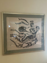 Load image into Gallery viewer, Chinese "Aspara" Hanging Scroll Rubbing in Gold Frame with Plexiglass