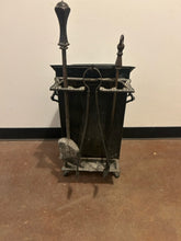 Load image into Gallery viewer, Vintage Tole Coal Scuttle Fireplace Box with Tools