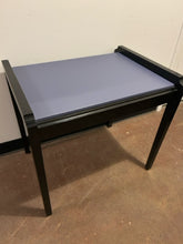 Load image into Gallery viewer, Black Lacquer, Blue Leather Top End Table