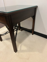 Load image into Gallery viewer, Vintage One Drawer Chippendale End Table with Glass Top from Ethan Allen
