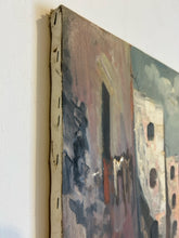 Load image into Gallery viewer, Vertical Vintage Oil of European Village Scene II