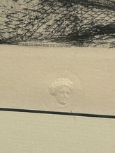 Load image into Gallery viewer, Framed Copper Engraving "La Tour la Grosse Horloge a Rouen," stamped