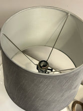 Load image into Gallery viewer, Pair of Lucite Table Lamps with Grey Shades
