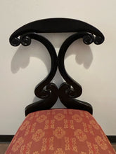 Load image into Gallery viewer, Black Lacquered, Lyre Shaped Splat Back Chair