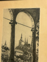 Load image into Gallery viewer, Framed Etching of St. Vitus Church Belvedere, Prague, signed