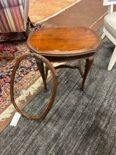 Load image into Gallery viewer, Vintage Occasional Table with Removable Glass Tray Top with Brass Handles