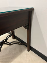 Load image into Gallery viewer, Vintage One Drawer Chippendale End Table with Glass Top from Ethan Allen