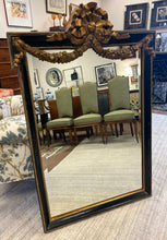 Load image into Gallery viewer, Black Neoclassical Style Beveled Mirror with Gold & Floral Detailing from John Richard Design