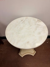 Load image into Gallery viewer, Vintage Hollywood Regency Style Round Marble Top Side Table