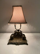 Load image into Gallery viewer, Vintage Brass Inkwell Desk Lamp with Letter Holder