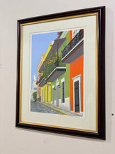 Load image into Gallery viewer, Framed Serigraph "Calle de San Juan" by Miguel Martinez Geigel, signed & numbere