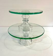 Load image into Gallery viewer, Double Pedestal Glass Dessert Stand