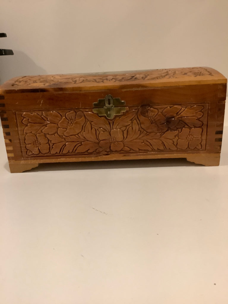 Carved Wooden Cedar Box