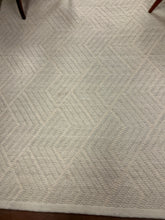 Load image into Gallery viewer, Cream Wool Area Rug in Herringbone Pattern
