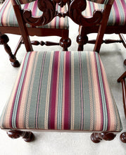Load image into Gallery viewer, Five Renaissance Revival Style Upholstered Wood Frame Dining Chairs
