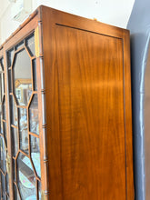 Load image into Gallery viewer, Vintage Two Door Glass Front Lighted Display Cabinet with Brass Hardware from Baker, Knapp &amp; Tubbs
