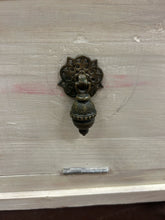 Load image into Gallery viewer, Vintage White Washed Schrank Cabinet with One Glass Shelf

