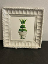 Load image into Gallery viewer, Set of Four Ceramic Plates with Garden Topiaries
