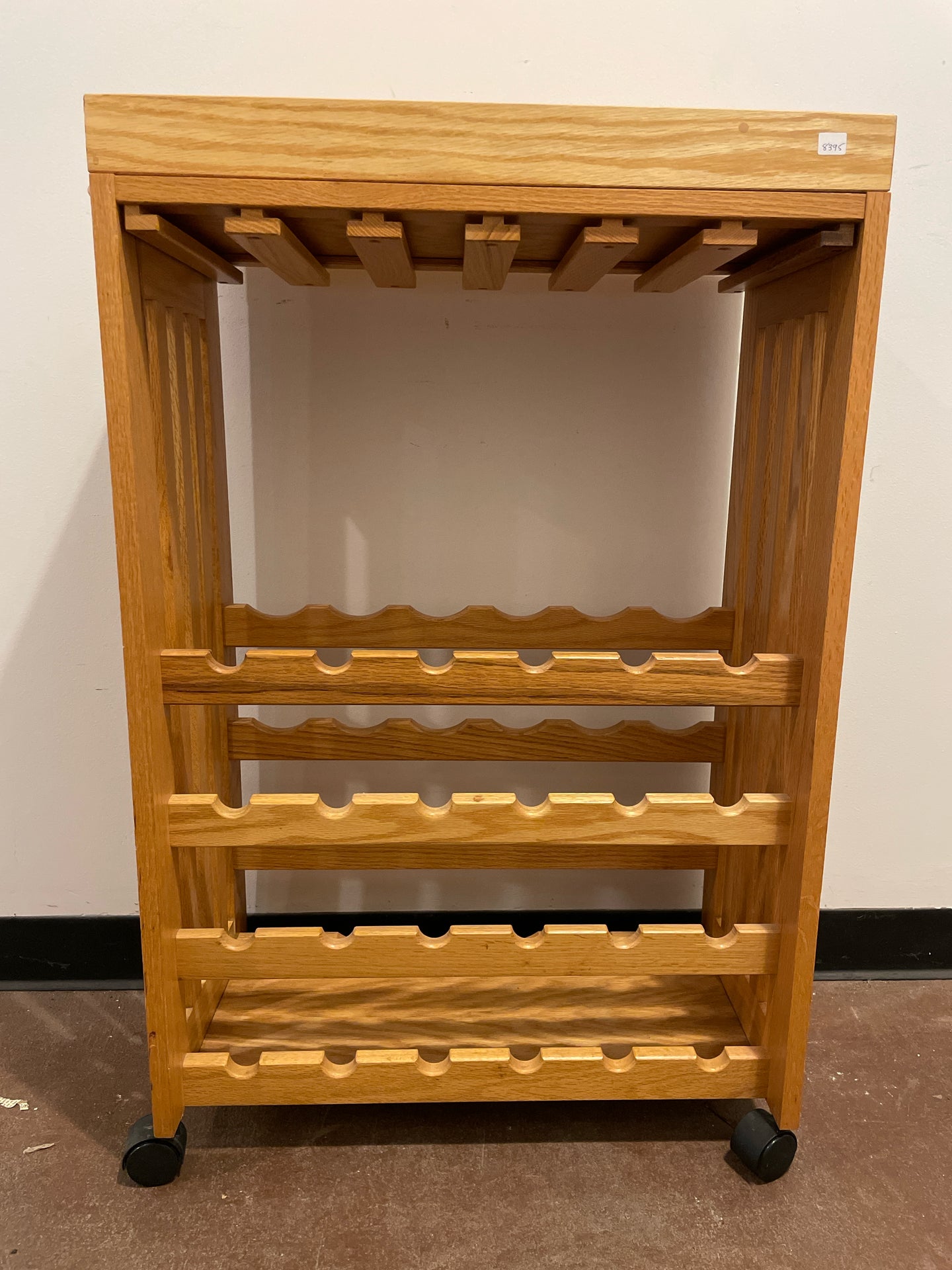 Wine Rack with  Top Tray on Casters